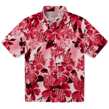 houston cougars hibiscus arrangement red hawaiian shirts best selling