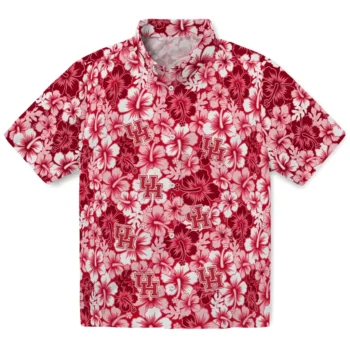 houston cougars hibiscus blooms red hawaiian shirts best selling