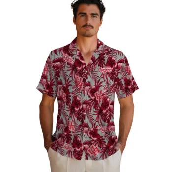 houston cougars hibiscus exotic red hawaiian shirts fashion forward