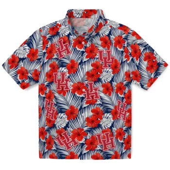 houston cougars hibiscus fiesta red royal blue hawaiian shirts best selling