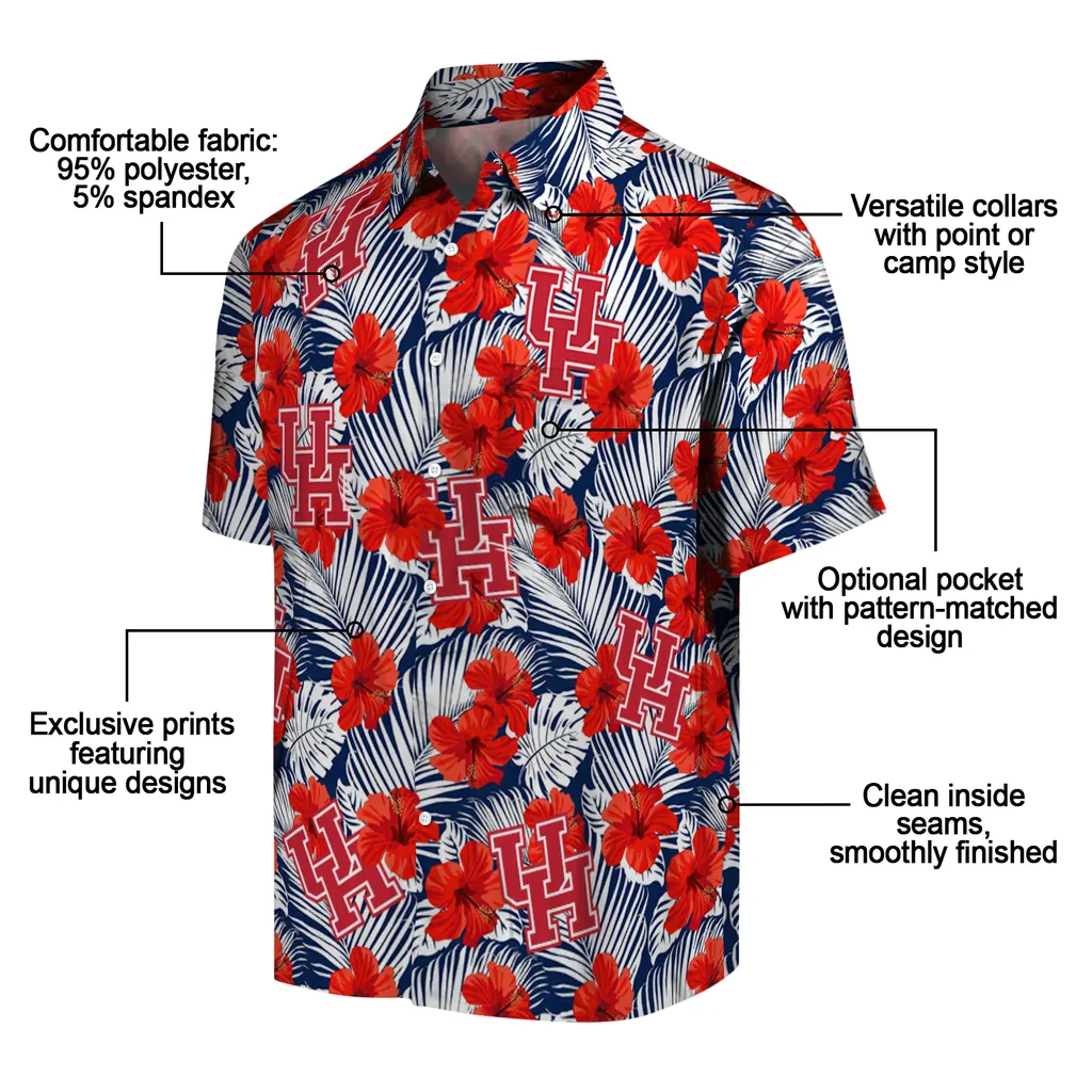 Houston Cougars Hawaiian Shirt - Hibiscus Fiesta houston cougars hibiscus fiesta red royal blue hawaiian shirts new arrival