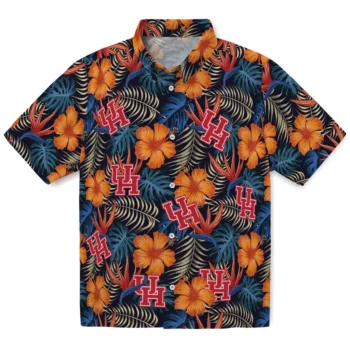 houston cougars hibiscus foliage hawaiian shirts best selling