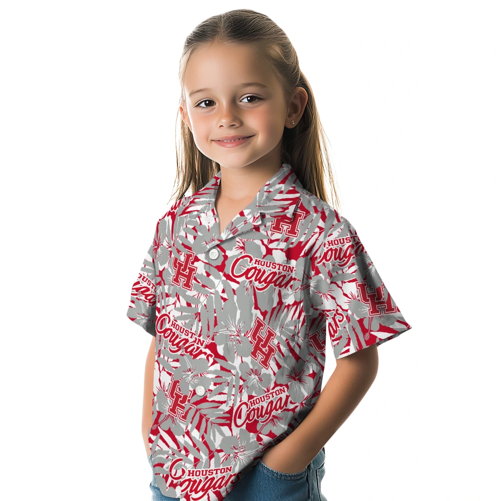 Houston Cougars Hawaiian Shirt - Hibiscus Overlay houston cougars hibiscus overlay hawaiian shirts premium grade