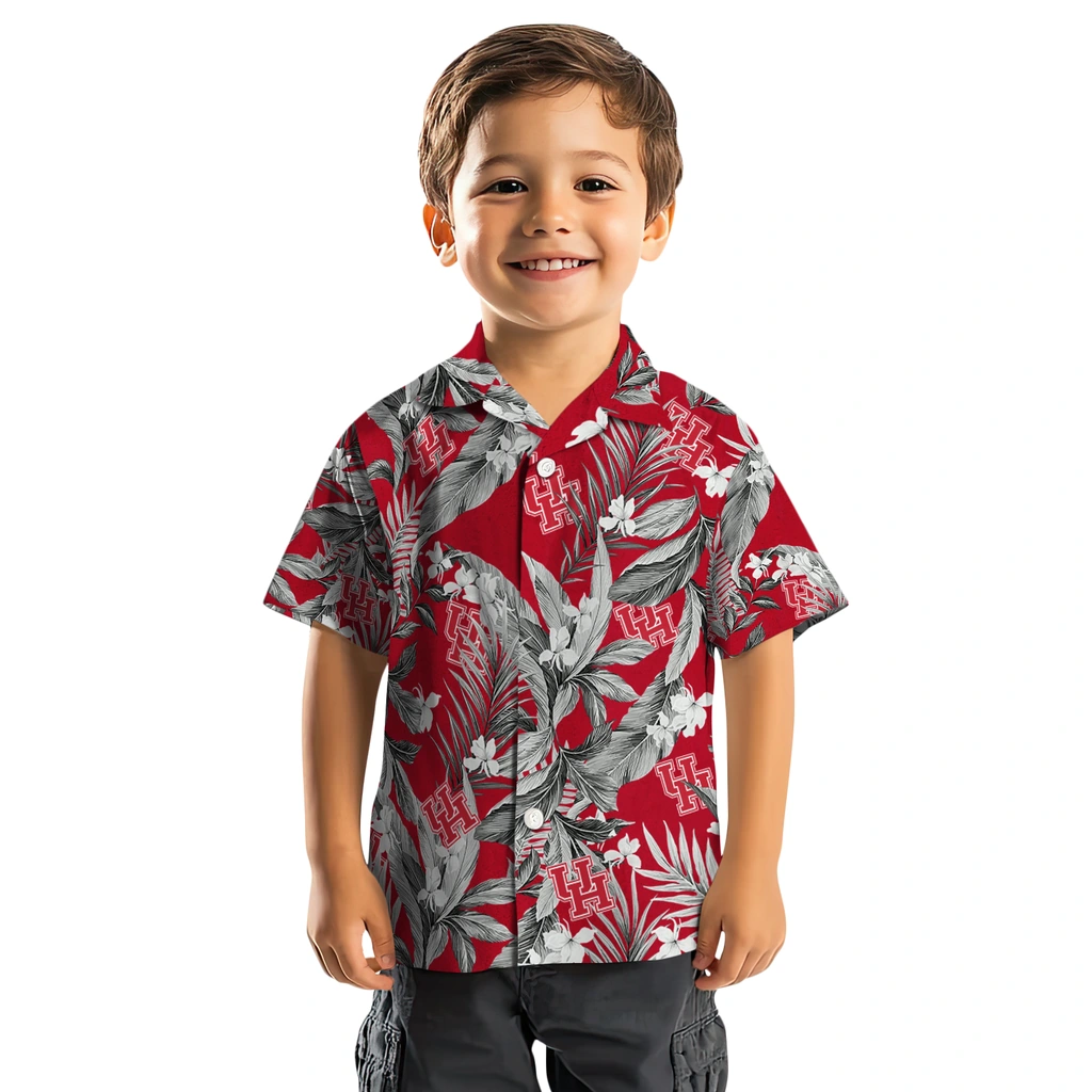 Houston Cougars Hawaiian Shirt - Palm Leaves houston cougars palm leaves red hawaiian shirts top rated