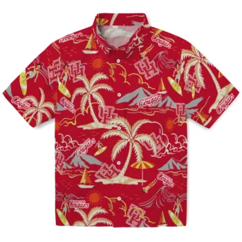 houston cougars palm tree island red hawaiian shirts best selling