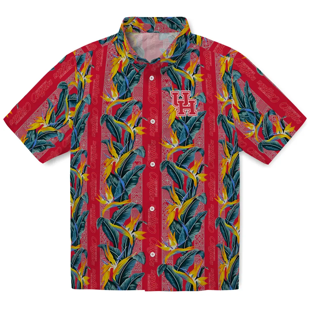 Houston Cougars Hawaiian Shirt - Paradise Vines houston cougars paradise vines red hawaiian shirts best selling