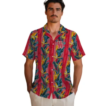 houston cougars paradise vines red hawaiian shirts fashion forward