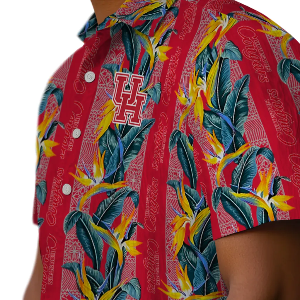 Houston Cougars Hawaiian Shirt - Paradise Vines houston cougars paradise vines red hawaiian shirts trendy
