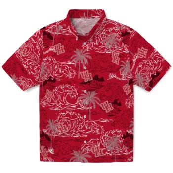 houston cougars wave palm red hawaiian shirts best selling