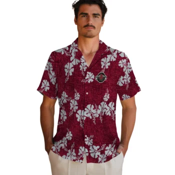 houston rockets hibiscus petals red hawaiian shirts fashion forward