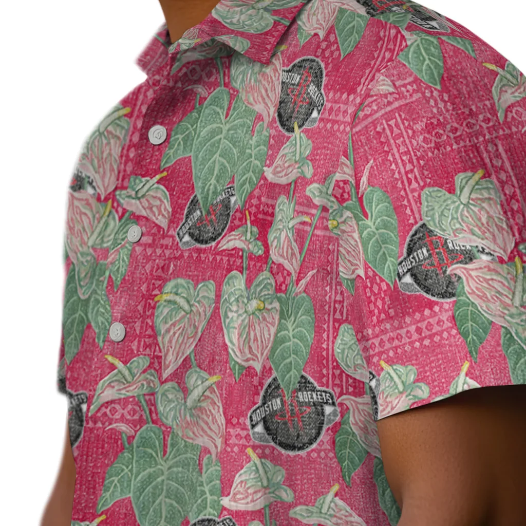 Houston Rockets Hawaiian Shirt - Anthurium Overlay houston rockets anthurium overlay red hawaiian shirts trendy