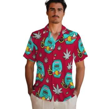houston rockets bong smile red hawaiian shirts fashion forward