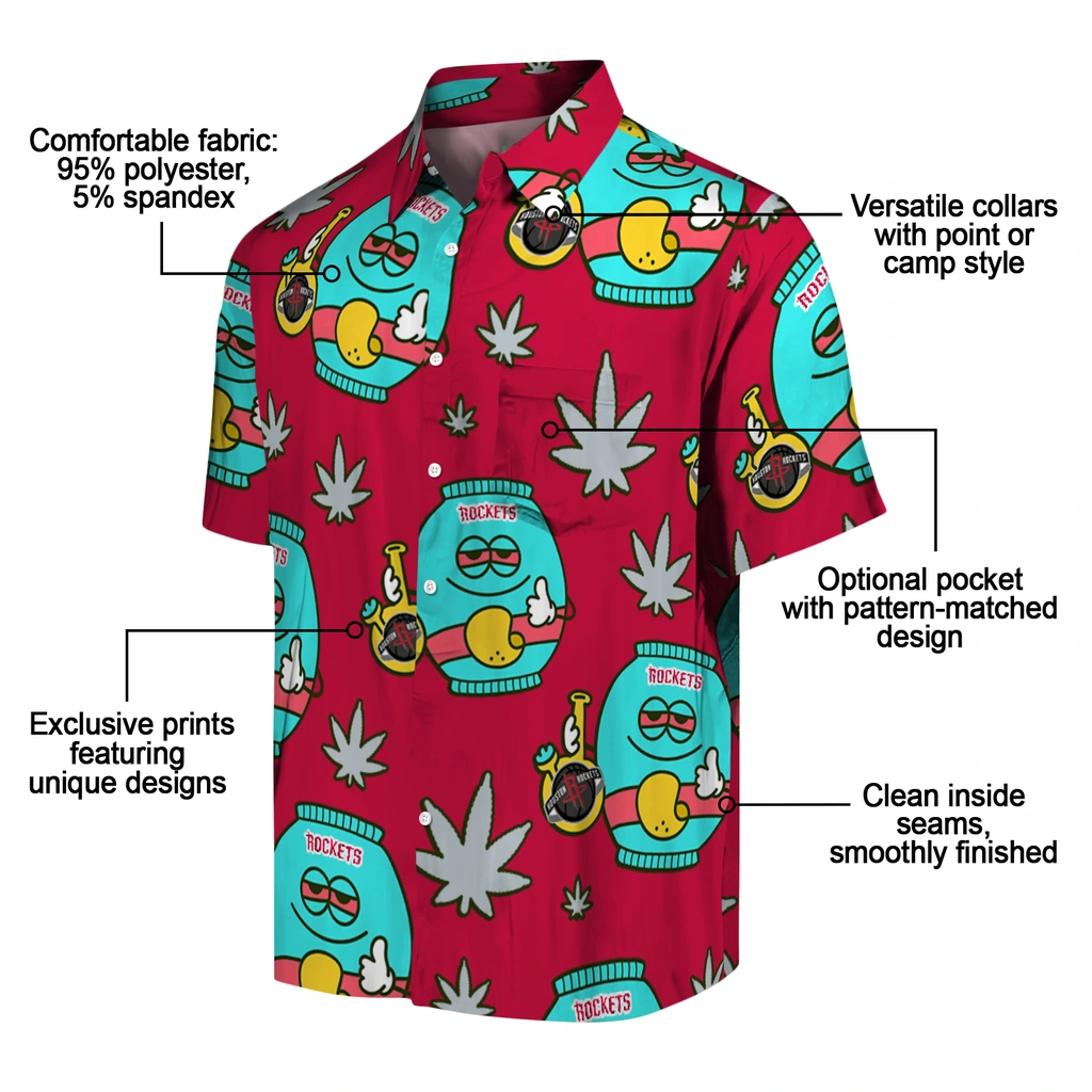 Houston Rockets Hawaiian Shirt - Chill Vibe houston rockets bong smile red hawaiian shirts new arrival