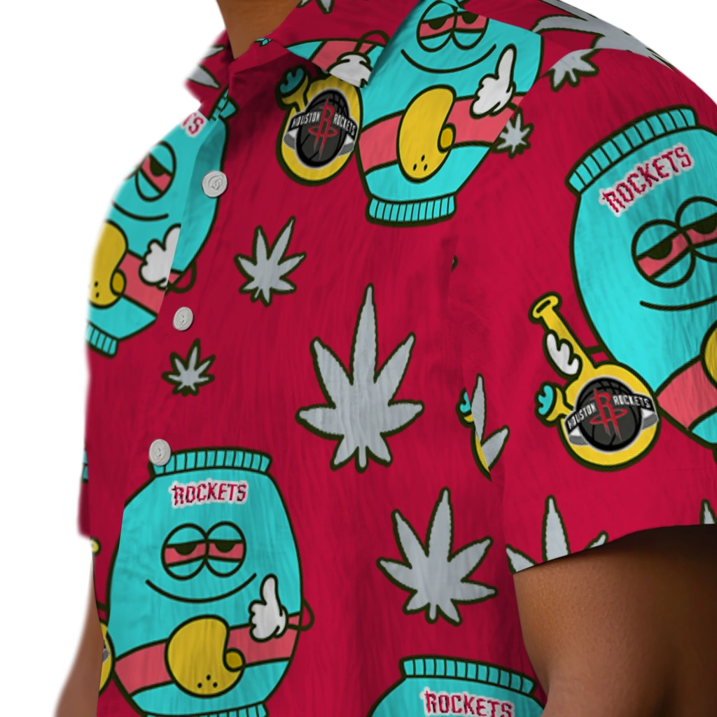 Houston Rockets Hawaiian Shirt - Chill Vibe houston rockets bong smile red hawaiian shirts trendy