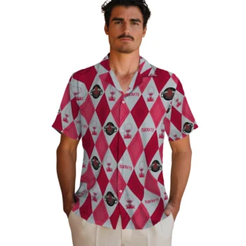 houston rockets balloon plaid red hawaiian shirts fashion forward