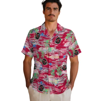 houston rockets flamingo retreat red hawaiian shirts fashion forward