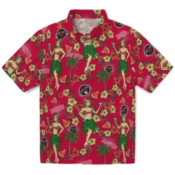 houston rockets hawaiian girls design red hawaiian shirts best selling