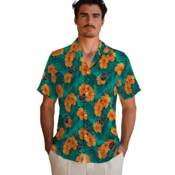 houston rockets hibiscus escape green hawaiian shirts fashion forward
