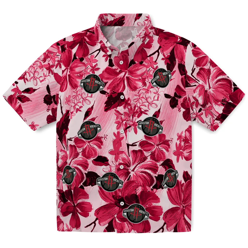 Houston Rockets Hawaiian Shirt - Hibiscus Arrangement houston rockets hibiscus arrangement red hawaiian shirts best selling