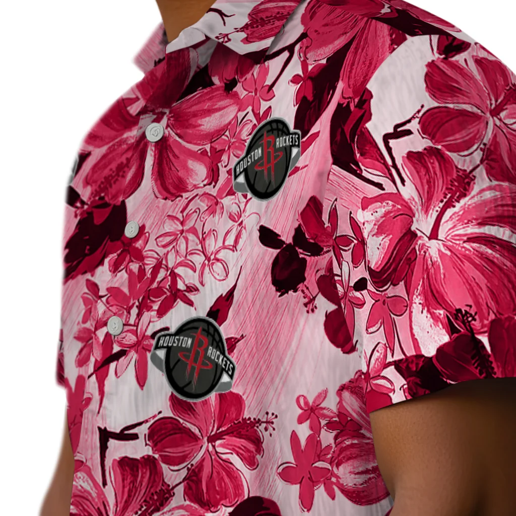 Houston Rockets Hawaiian Shirt - Hibiscus Arrangement houston rockets hibiscus arrangement red hawaiian shirts trendy