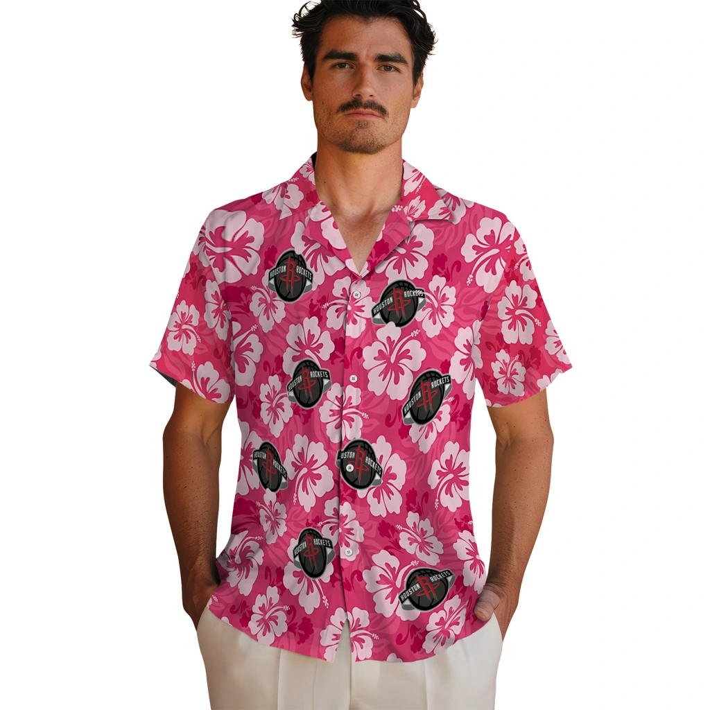 Houston Rockets Hawaiian Shirt - Hibiscus Cluster houston rockets hibiscus cluster red hawaiian shirts fashion forward
