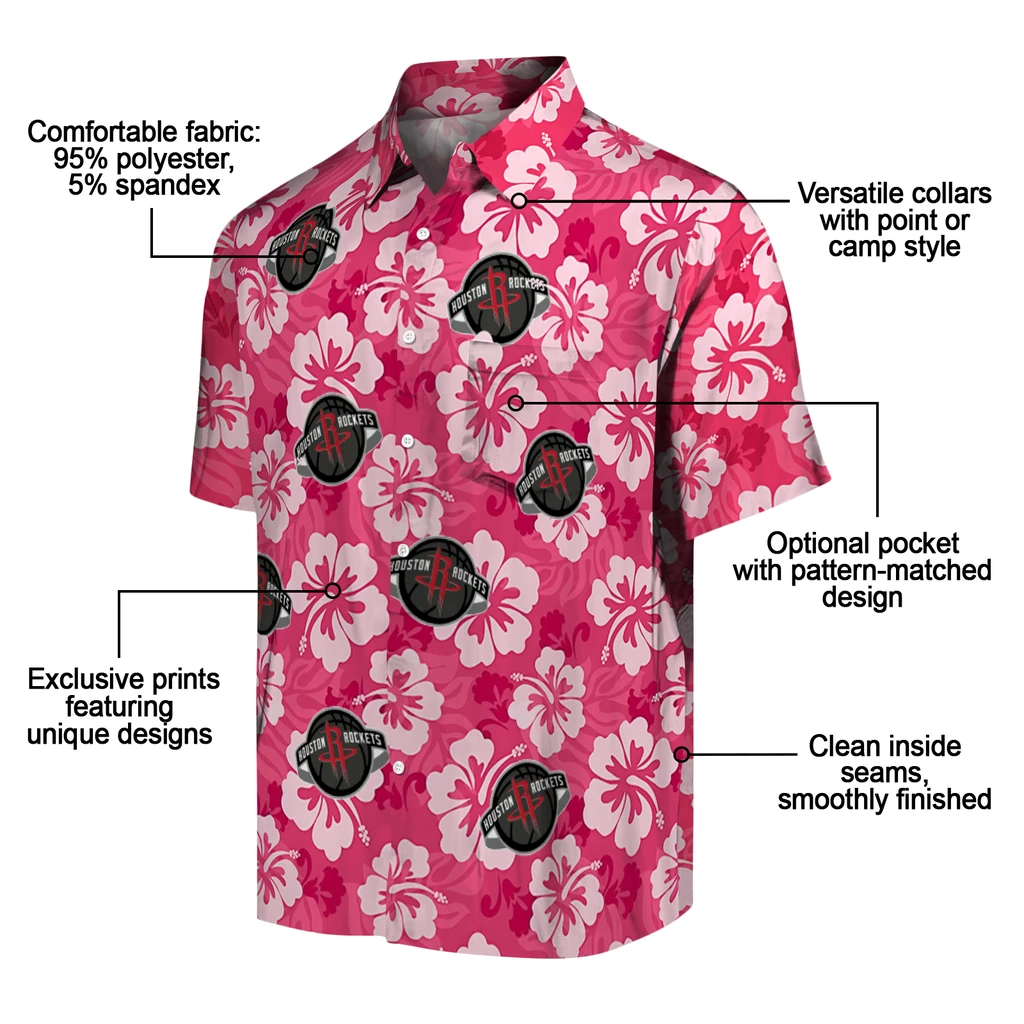 Houston Rockets Hawaiian Shirt - Hibiscus Cluster houston rockets hibiscus cluster red hawaiian shirts new arrival