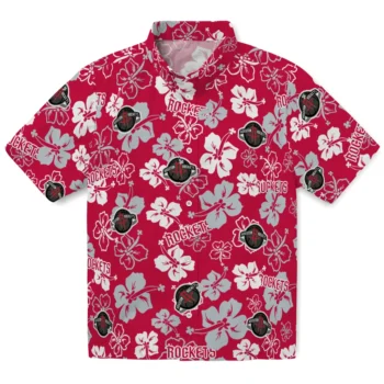 houston rockets hibiscus bloom red hawaiian shirts best selling