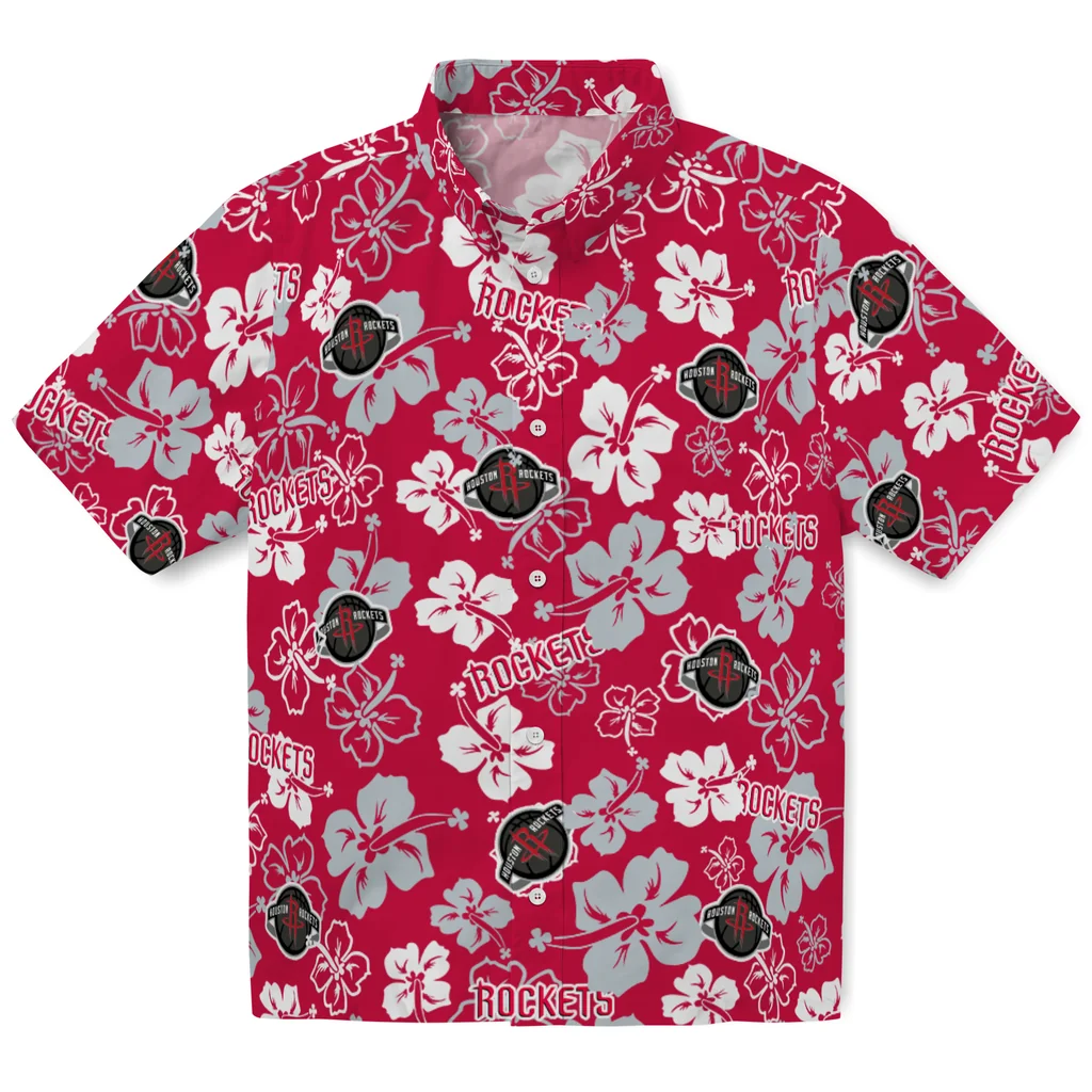 Houston Rockets Hawaiian Shirt - Hibiscus Flower Design houston rockets hibiscus bloom red hawaiian shirts best selling