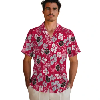 houston rockets hibiscus bloom red hawaiian shirts fashion forward