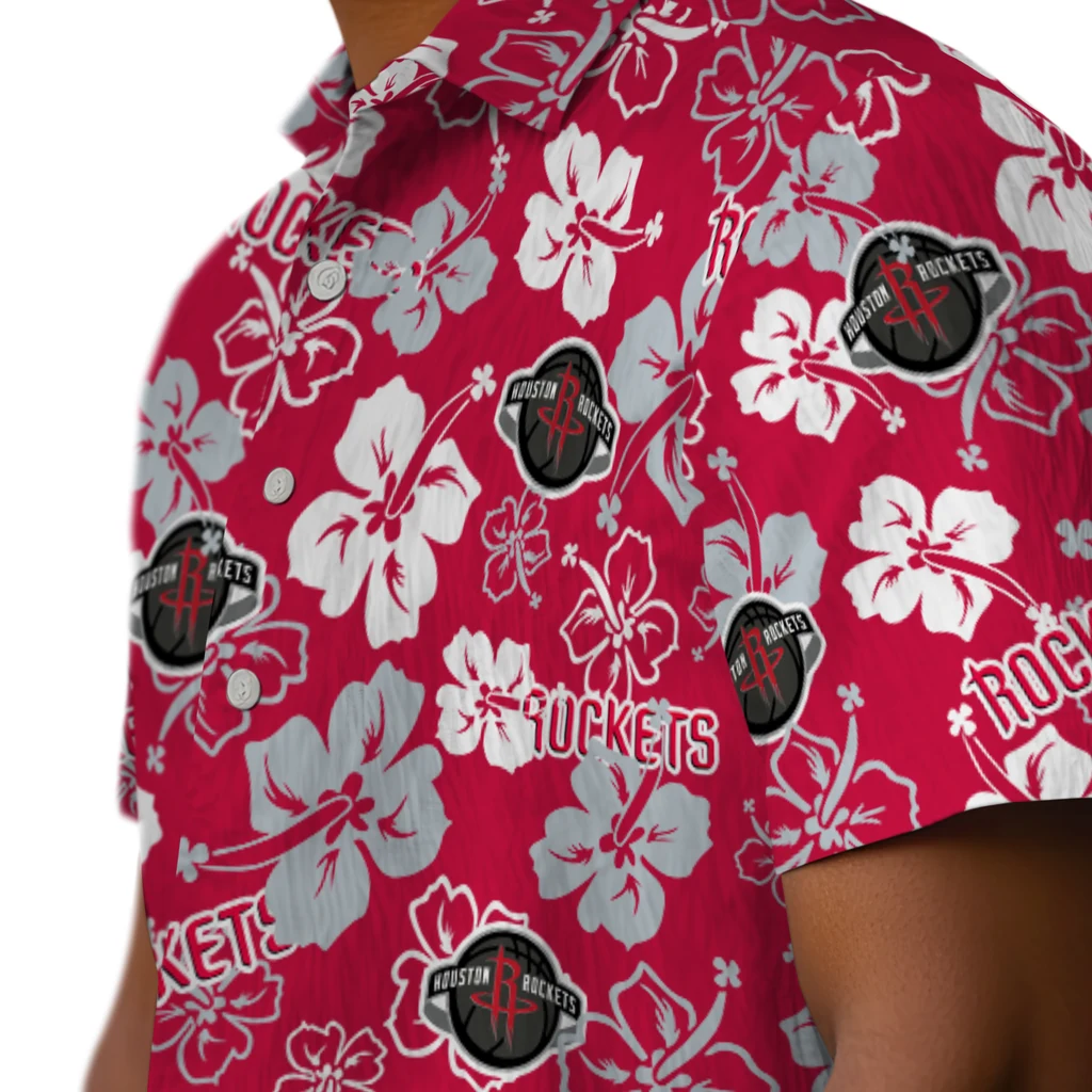 Houston Rockets Hawaiian Shirt - Hibiscus Flower Design houston rockets hibiscus bloom red hawaiian shirts trendy