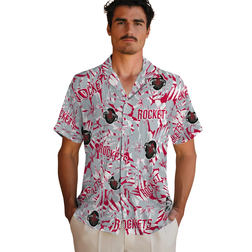 Houston Rockets Hawaiian Shirt - Hibiscus Overlay houston rockets hibiscus overlay hawaiian shirts fashion forward