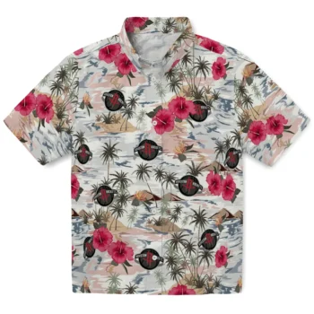 houston rockets hibiscus seaside white hawaiian shirts best selling