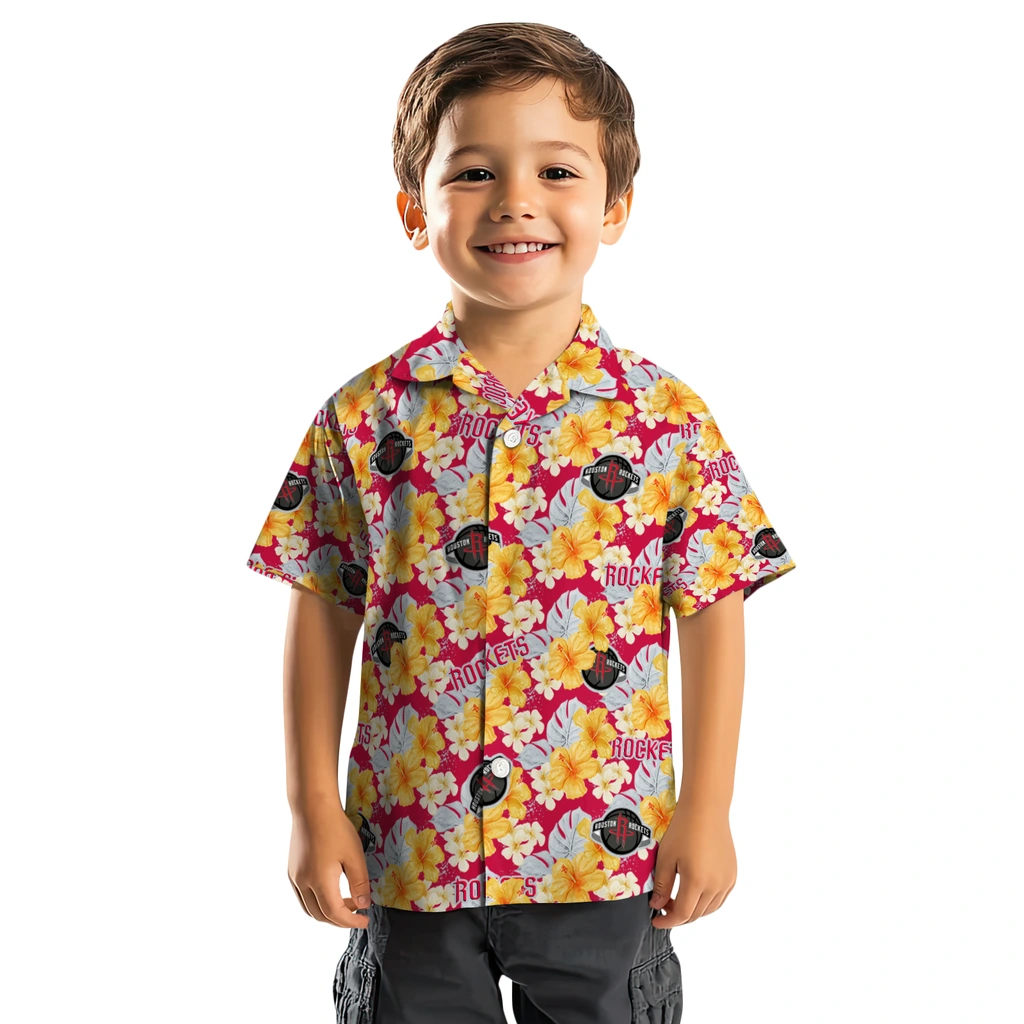 Houston Rockets Hawaiian Shirt - Hibiscus Tropics houston rockets hibiscus tropics red yellow hawaiian shirts top rated