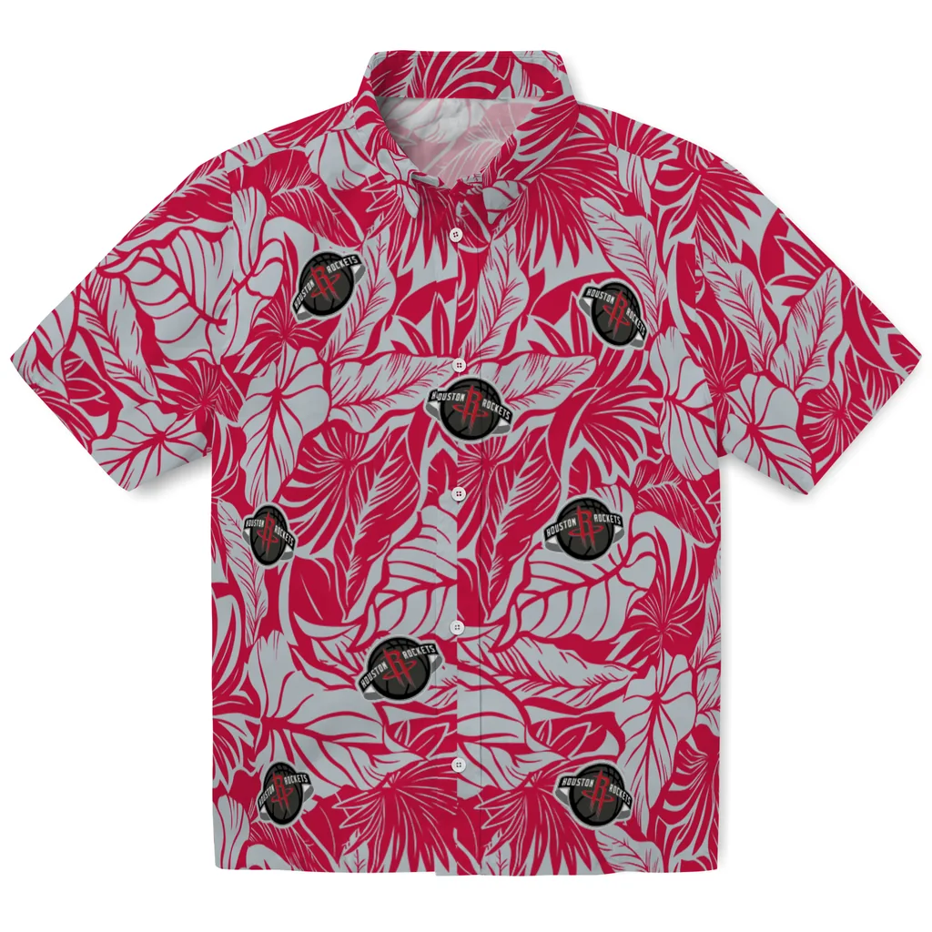 Houston Rockets Hawaiian Shirt - Monstera Layer houston rockets monstera layer red hawaiian shirts best selling