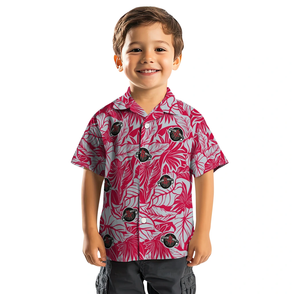 Houston Rockets Hawaiian Shirt - Monstera Layer houston rockets monstera layer red hawaiian shirts top rated