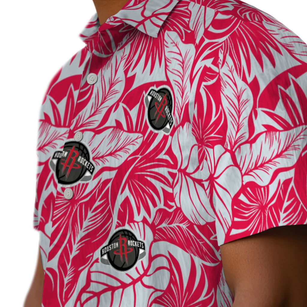 Houston Rockets Hawaiian Shirt - Monstera Layer houston rockets monstera layer red hawaiian shirts trendy