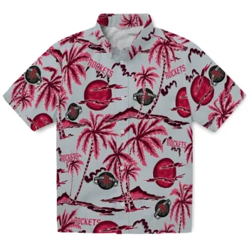 houston rockets palm sunset hawaiian shirts best selling