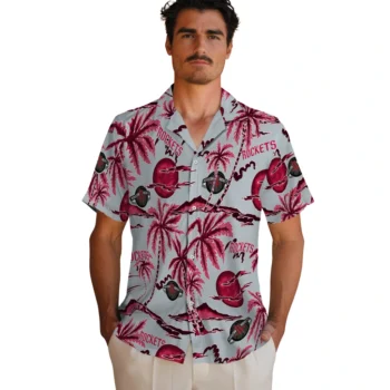 houston rockets palm sunset hawaiian shirts fashion forward