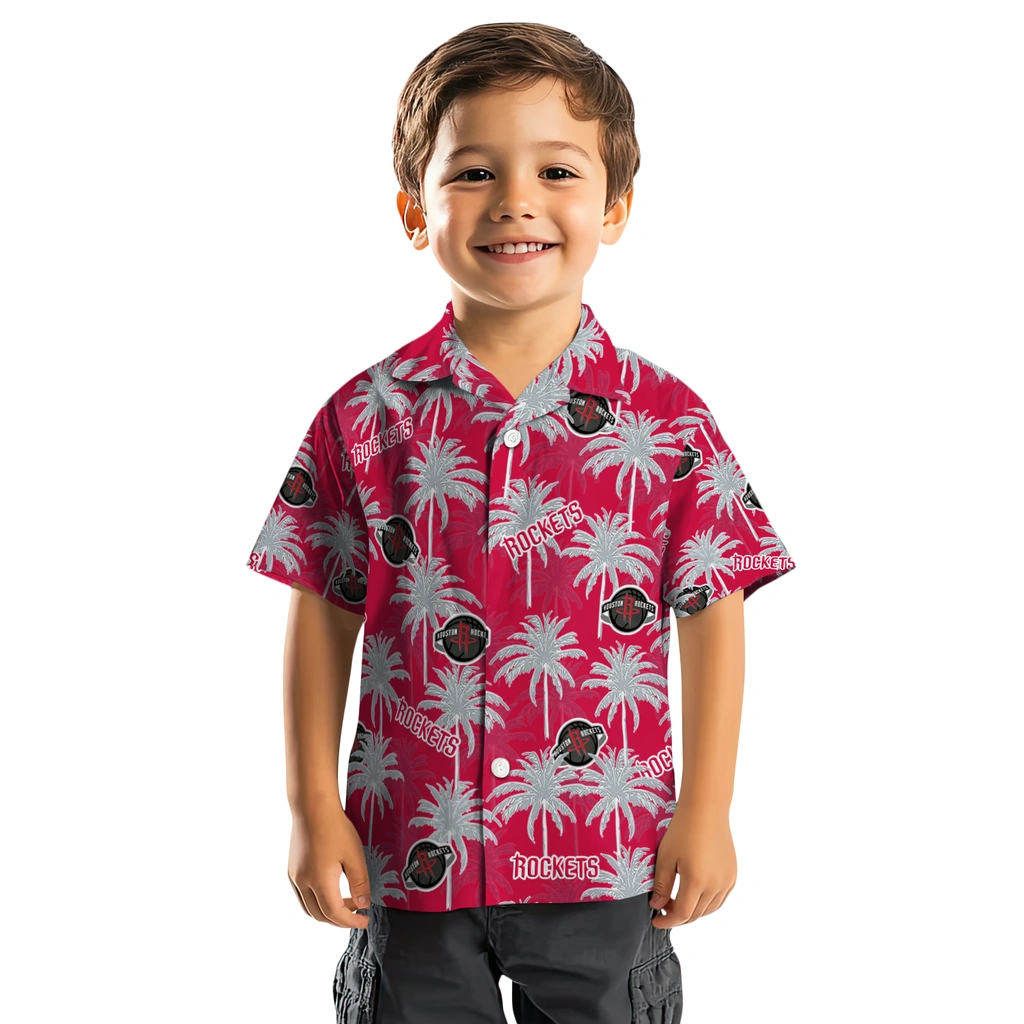Houston Rockets Hawaiian Shirt - Palm Tree Motif houston rockets palm grove red hawaiian shirts top rated