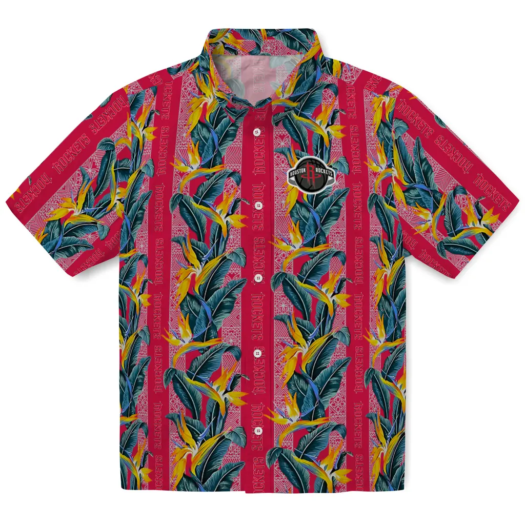 Houston Rockets Hawaiian Shirt - Paradise Vines houston rockets paradise vines red hawaiian shirts best selling