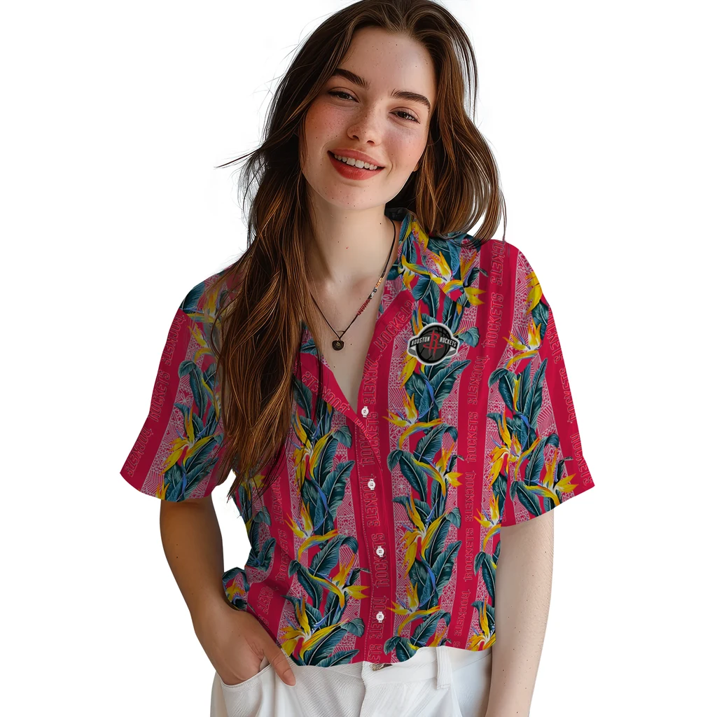 Houston Rockets Hawaiian Shirt - Paradise Vines houston rockets paradise vines red hawaiian shirts latest model
