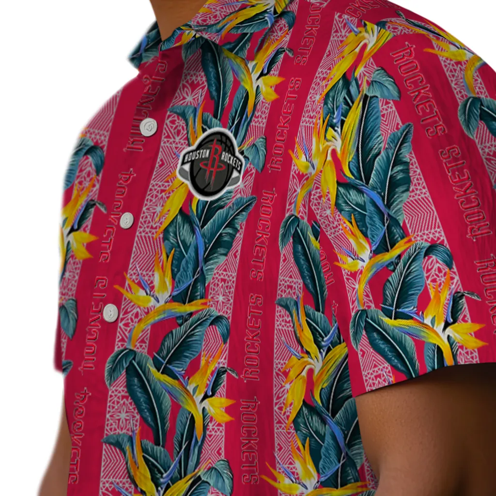 Houston Rockets Hawaiian Shirt - Paradise Vines houston rockets paradise vines red hawaiian shirts trendy