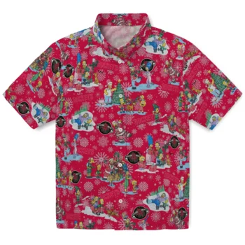 houston rockets simpsons christmas red hawaiian shirts best selling