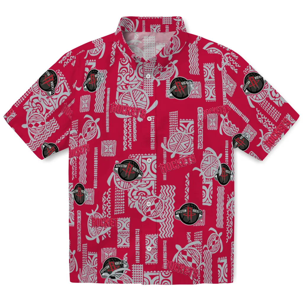 Houston Rockets Hawaiian Shirt - Turtle Lines houston rockets turtle lines red hawaiian shirts best selling