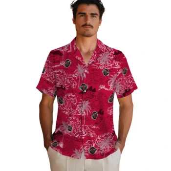 houston rockets wave palm red hawaiian shirts fashion forward