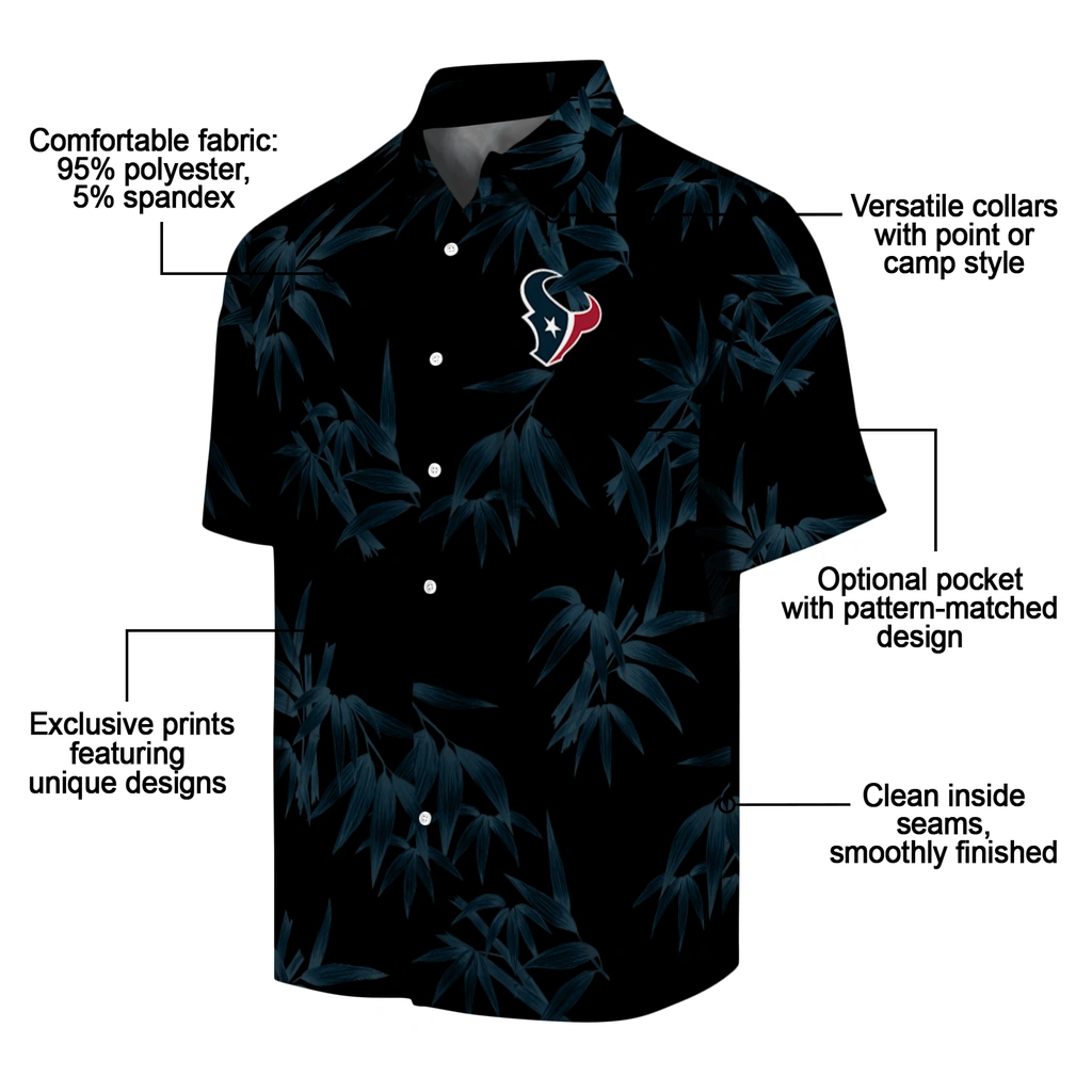 Houston Texans Hawaiian Shirt - Bamboo Branches houston texans bamboo branches blue black hawaiian shirts new arrival