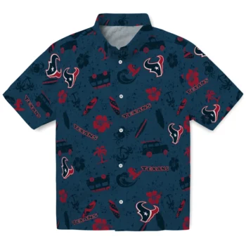 houston texans beach vibe navy hawaiian shirts best selling