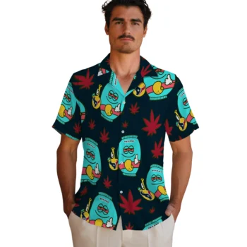 houston texans bong smile blue hawaiian shirts fashion forward
