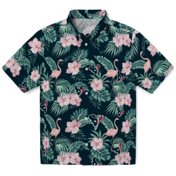 houston texans flamingo palms blue hawaiian shirts best selling