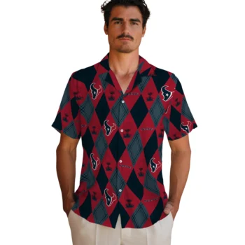 houston texans balloon plaid blue hawaiian shirts fashion forward